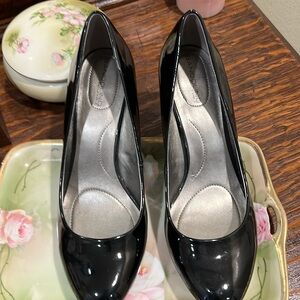 Patent leather pumps-never worn. One little flaw.